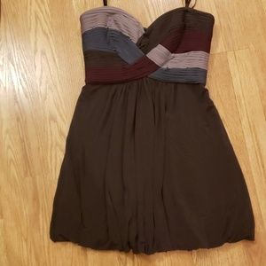 BCBG MAXAZRIA Purple/Gray chiffon strapless dress